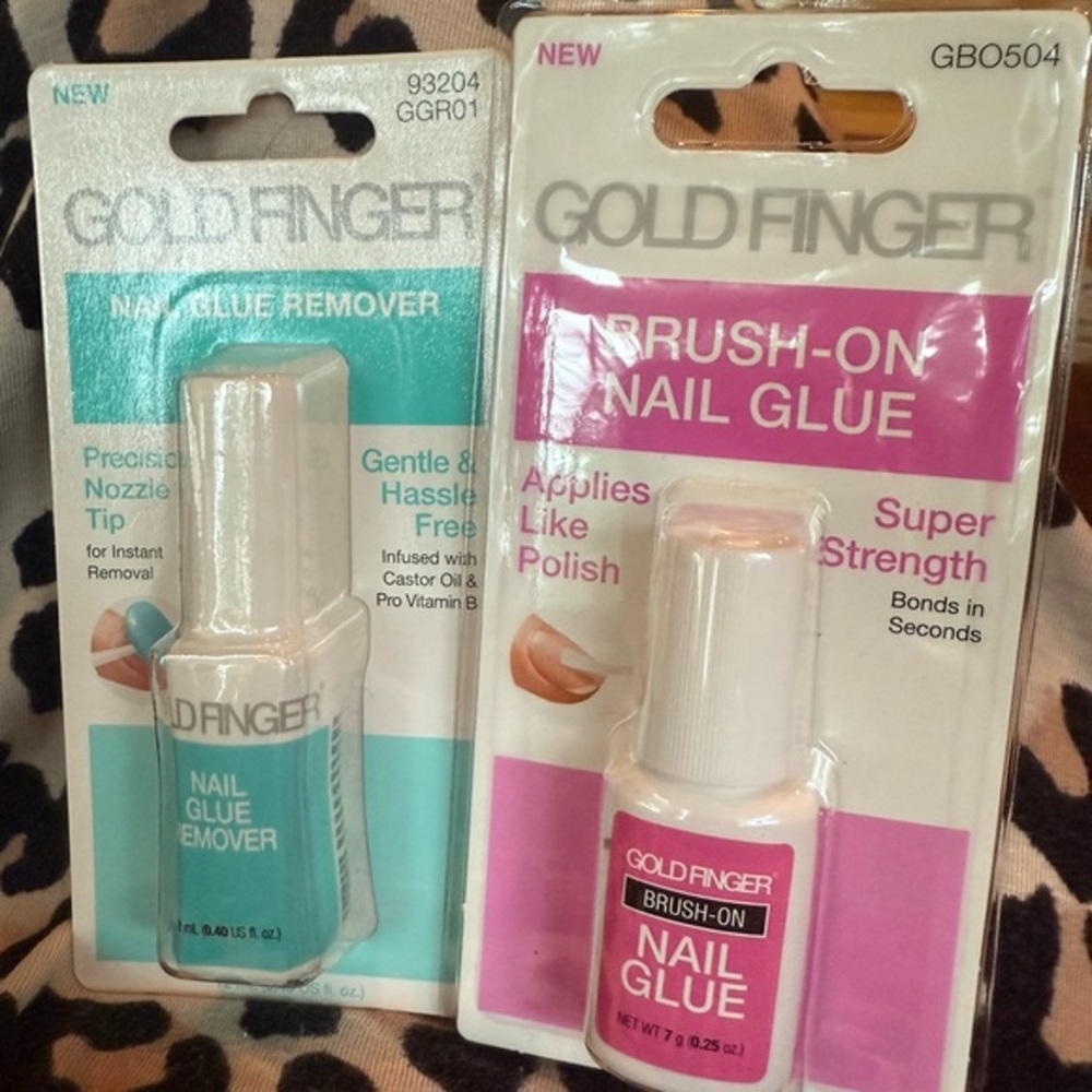 Gold Finger Nail Glue and Remover Set